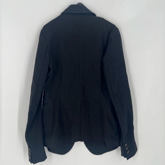 Uma Wang Rare Single Breasted Tailored Linen Blend Blazer Jacket In Black - Picture 7 of 9